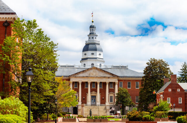 Maryland State House Capitol Building From Bladen